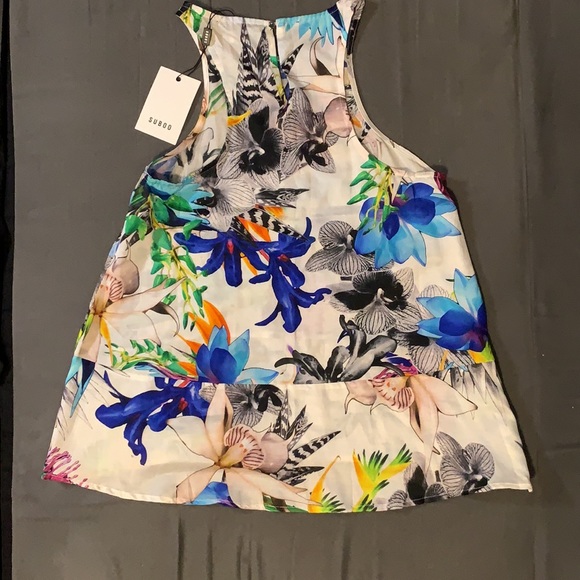 SUBOO Tropical Print A-line Tank Sz 2 NWT - Picture 4 of 6